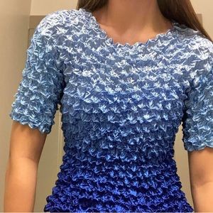 Blue ombré ruffle baby tee